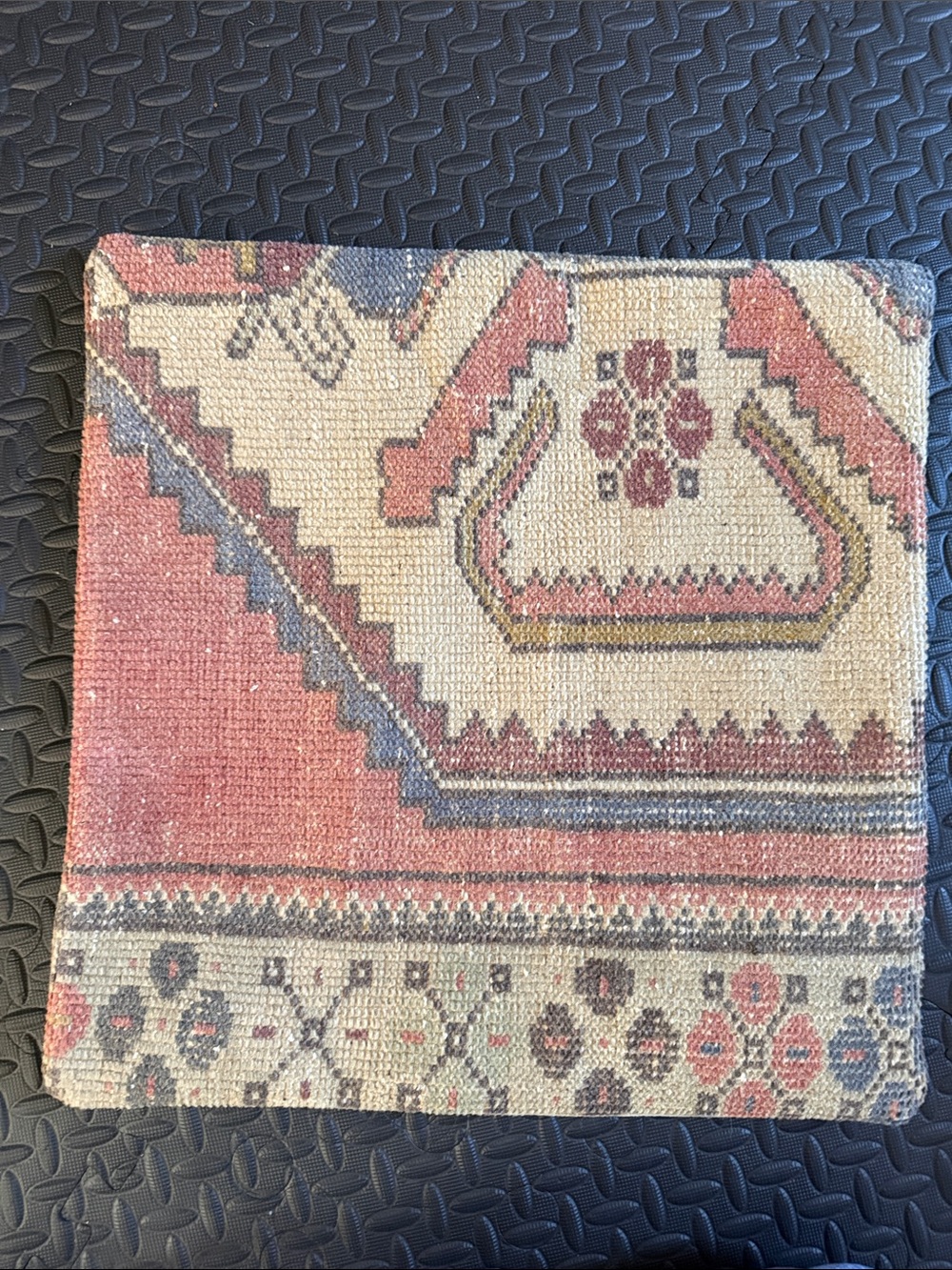 Handwoven Decorative Accent Pillow Cover in Cream and Rust